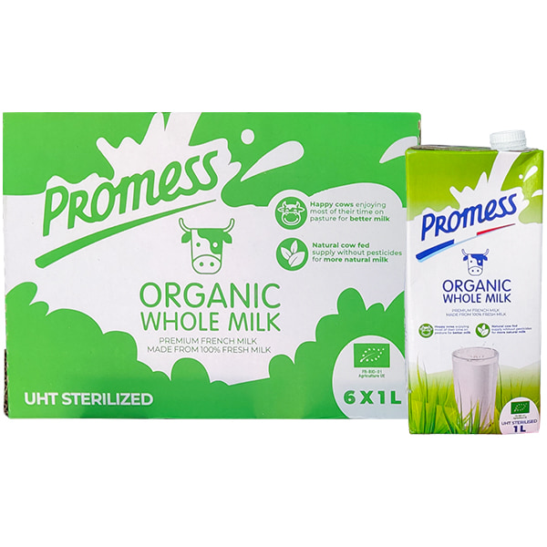 Sữa tươi Promess Pháp Organic Nguyên kem hộp 1 Lít Sữa tươi Promess Pháp Organic Nguyên kem hộp 1 Lít