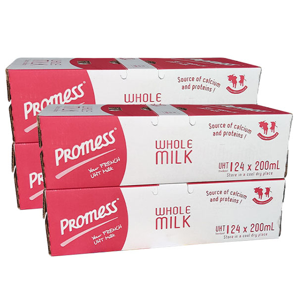 Combo 3 thùng Sữa tươi Promess Pháp Nguyên kem hộp 200ml
