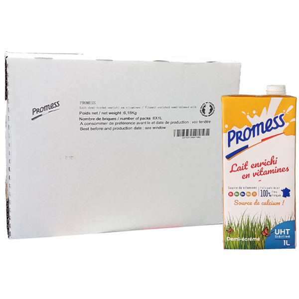 Sữa tươi Promess Pháp bổ sung Vitamin hộp 1 Lít Sữa tươi Promess Pháp bổ sung Vitamin hộp 1 Lít