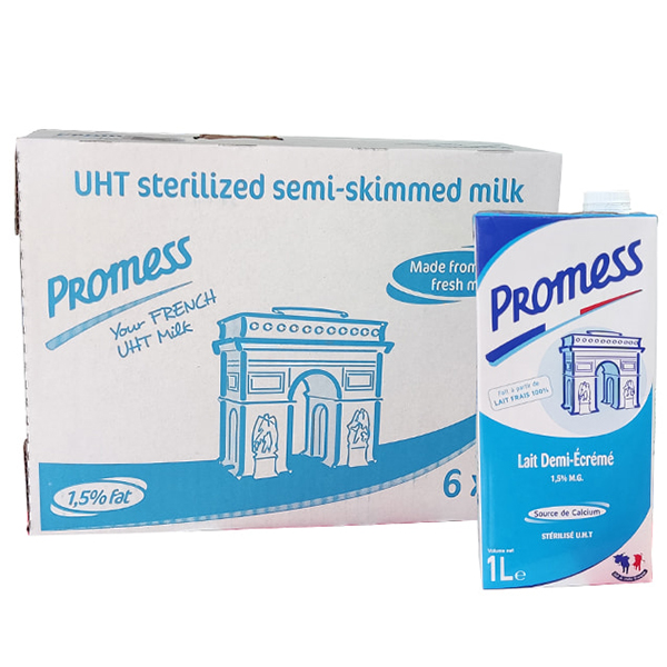 Sữa tươi Promess Pháp Ít béo hộp 1 Lít Sữa tươi Promess Pháp Ít béo hộp 1 Lít