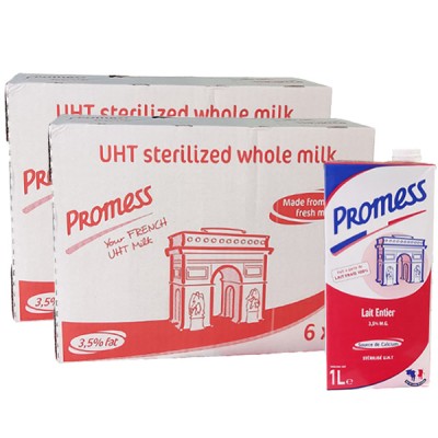 Combo 2 thùng Sữa tươi Promess Pháp Nguyên kem hộp 1 Lít