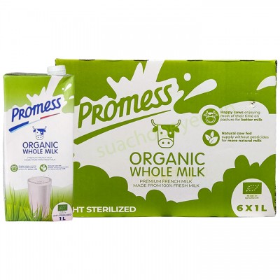 Sữa tươi Promess Pháp Organic Nguyên kem hộp 1 Lít