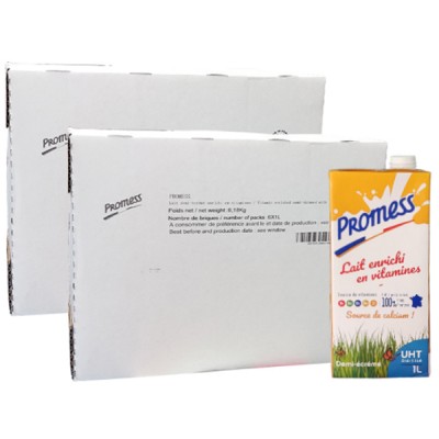Combo 2 thùng Sữa tươi Promess Pháp bổ sung Vitamin hộp 1 Lít