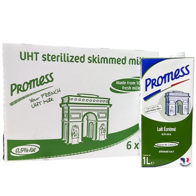 Sữa tươi Promess Pháp Không béo hộp 1 Lít