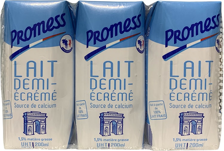 Sữa tươi Promess Pháp Ít béo hộp 200ml