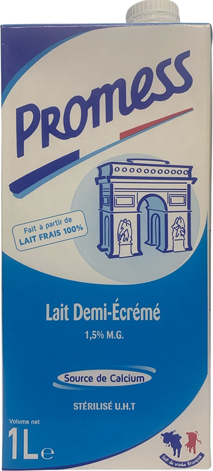 Sữa tươi Promess Pháp Ít béo hộp 1 Lít