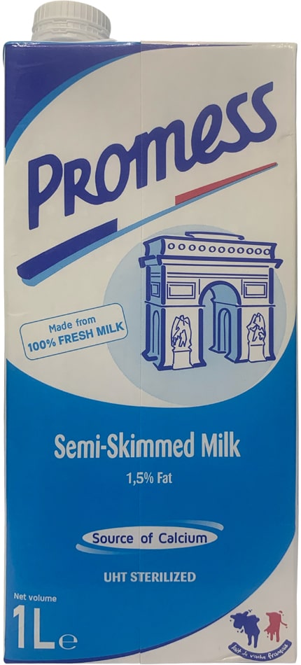 Sữa tươi Promess Pháp Ít béo hộp 1 Lít