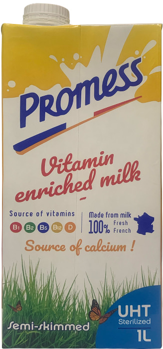 Sữa tươi Promess Pháp bổ sung Vitamin hộp 1 Lít