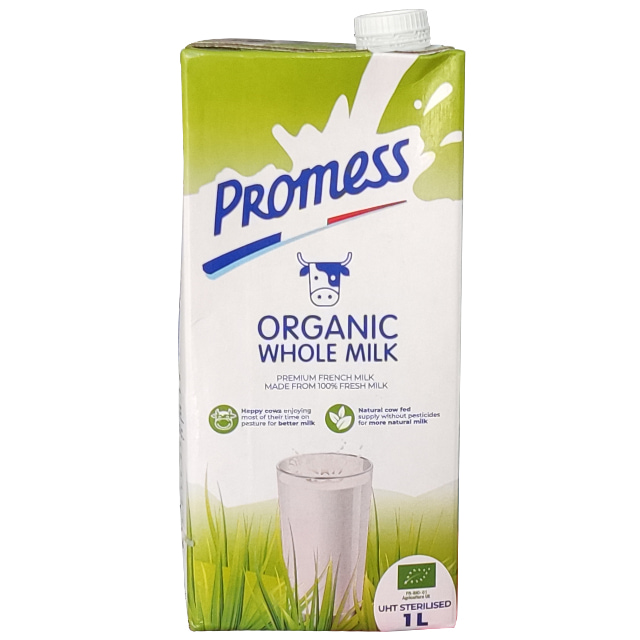 Sữa tươi Promess Pháp Organic Nguyên kem hộp 1 Lít