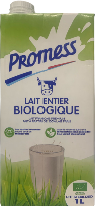 Sữa tươi Promess Pháp Organic Nguyên kem hộp 1 Lít