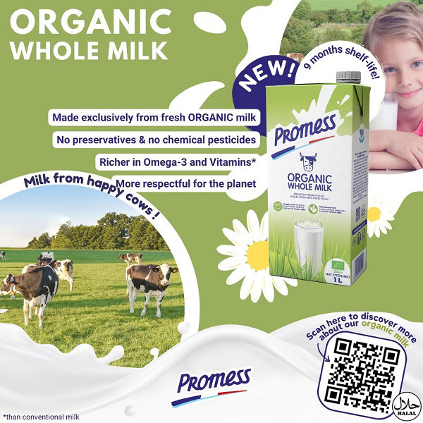 Sữa tươi Promess Organic nguyên kem hộp 1 Lít