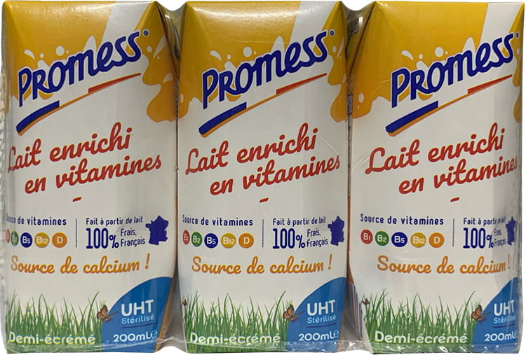 Sữa tươi Promess Pháp bổ sung Vitamin hộp 200ml