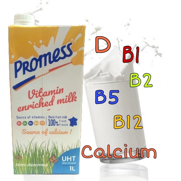 Sữa tươi Promess Pháp bổ sung Vitamin hộp 1 Lít