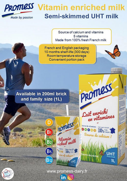 Sữa tươi Promess Pháp bổ sung Vitamin hộp 1 Lít