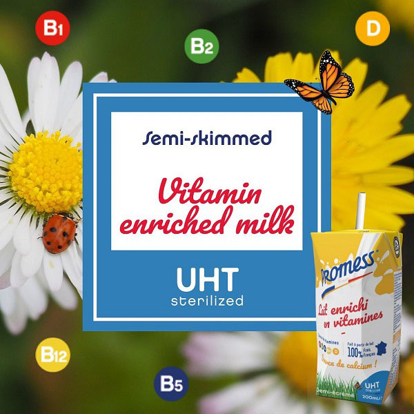 Sữa tươi Promess Pháp bổ sung Vitamin hộp 1 Lít